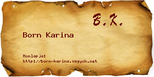 Born Karina névjegykártya
